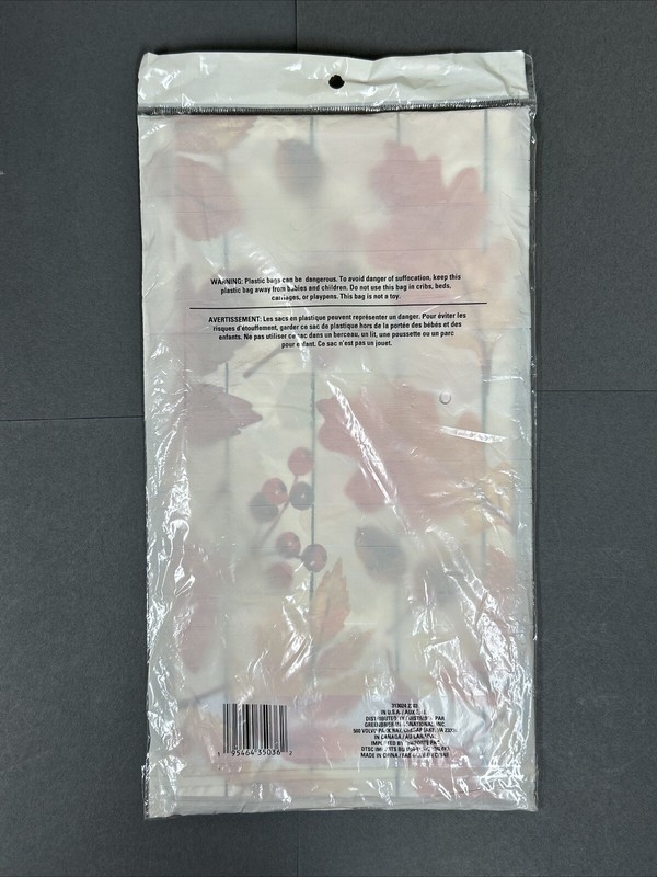 Fall Table Cover Plastic With Pinecones Leaves(BRAND NEW) 54 in W x 108 in H gallery