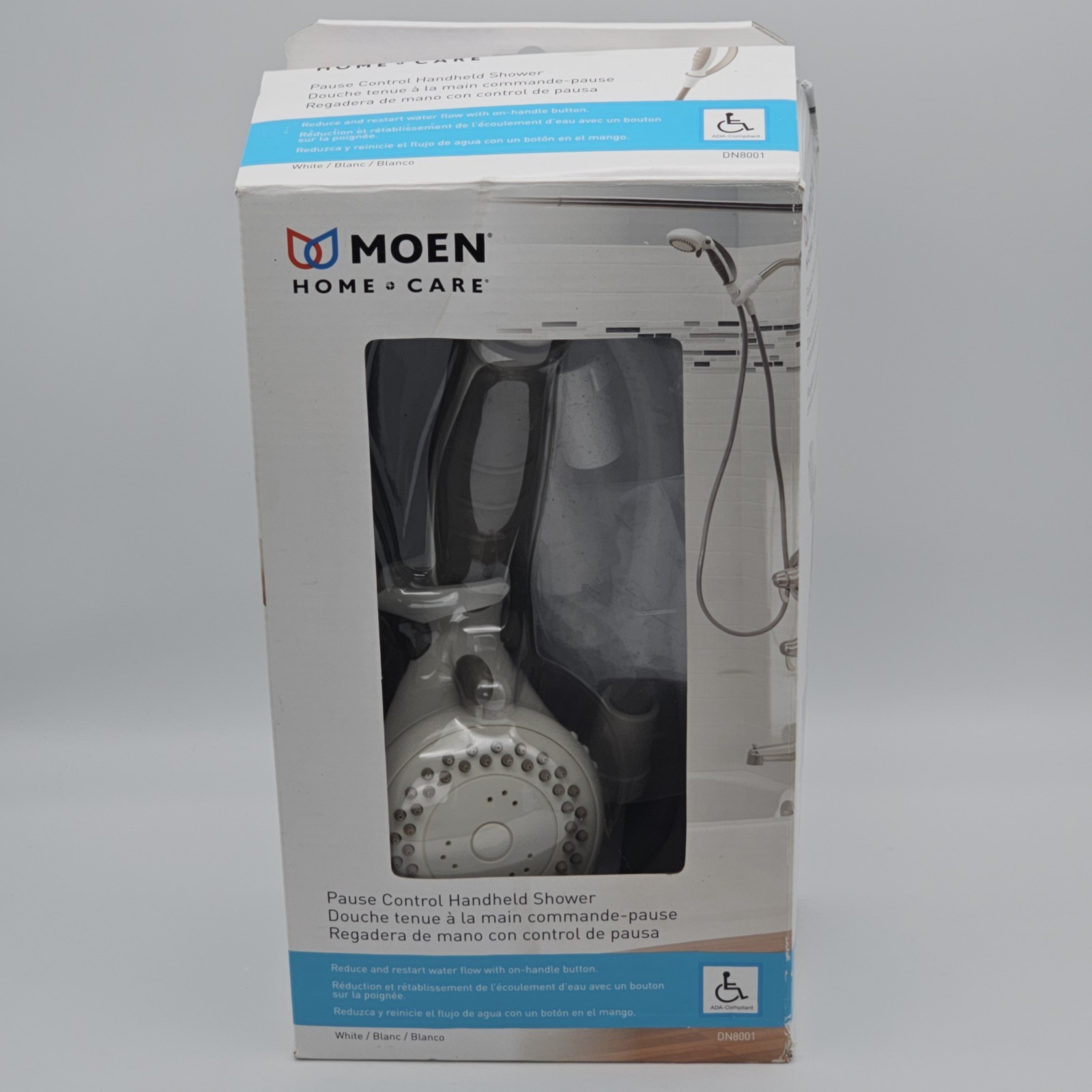 Moen DN8001 Handheld Shower – White Pause Control 4 Spray Settings ADA Compliant gallery