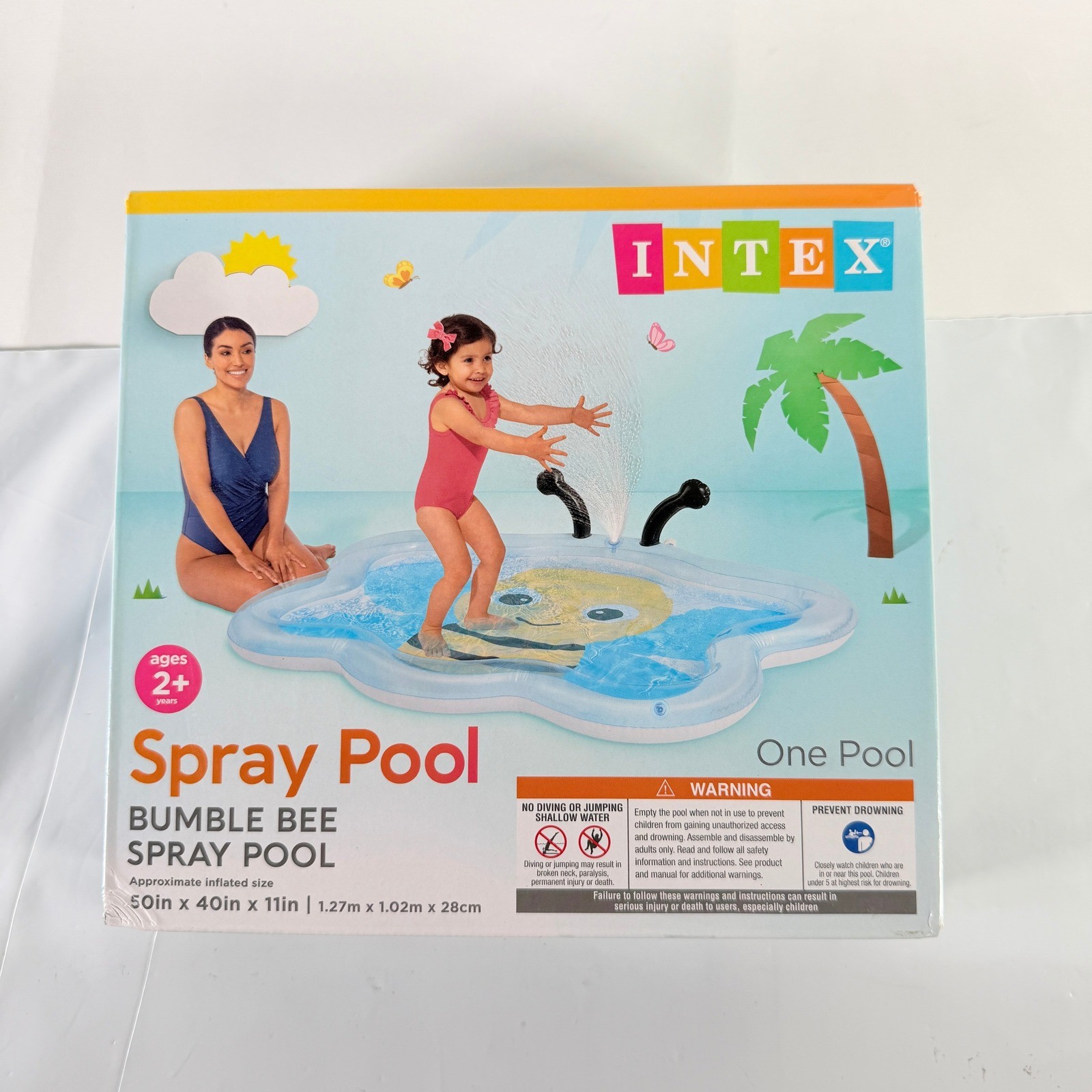 Intex Bumble Bee Inflatable Spray Kiddie Pool 50"x40"x11" Ages 2+ New gallery
