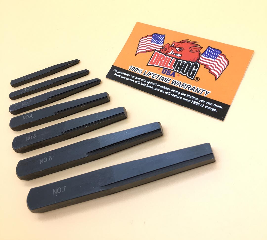 Drill Hog® Square Easy Out Set Screw Extractor Straight Lifetime Warranty 7 Pc gallery