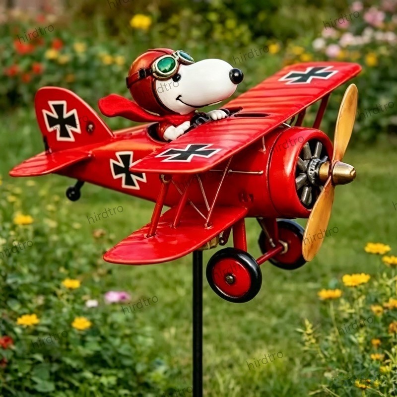 Pilot Flying Biplane Wind Spinner – Metal Garden Windmill Decor Yard Art gallery