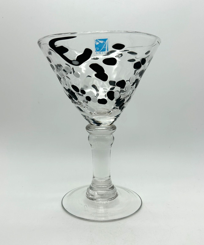 Global Amici Hand Blown “Splash” Glass Cocktail Shaker w/ 4 Martini Glasses gallery