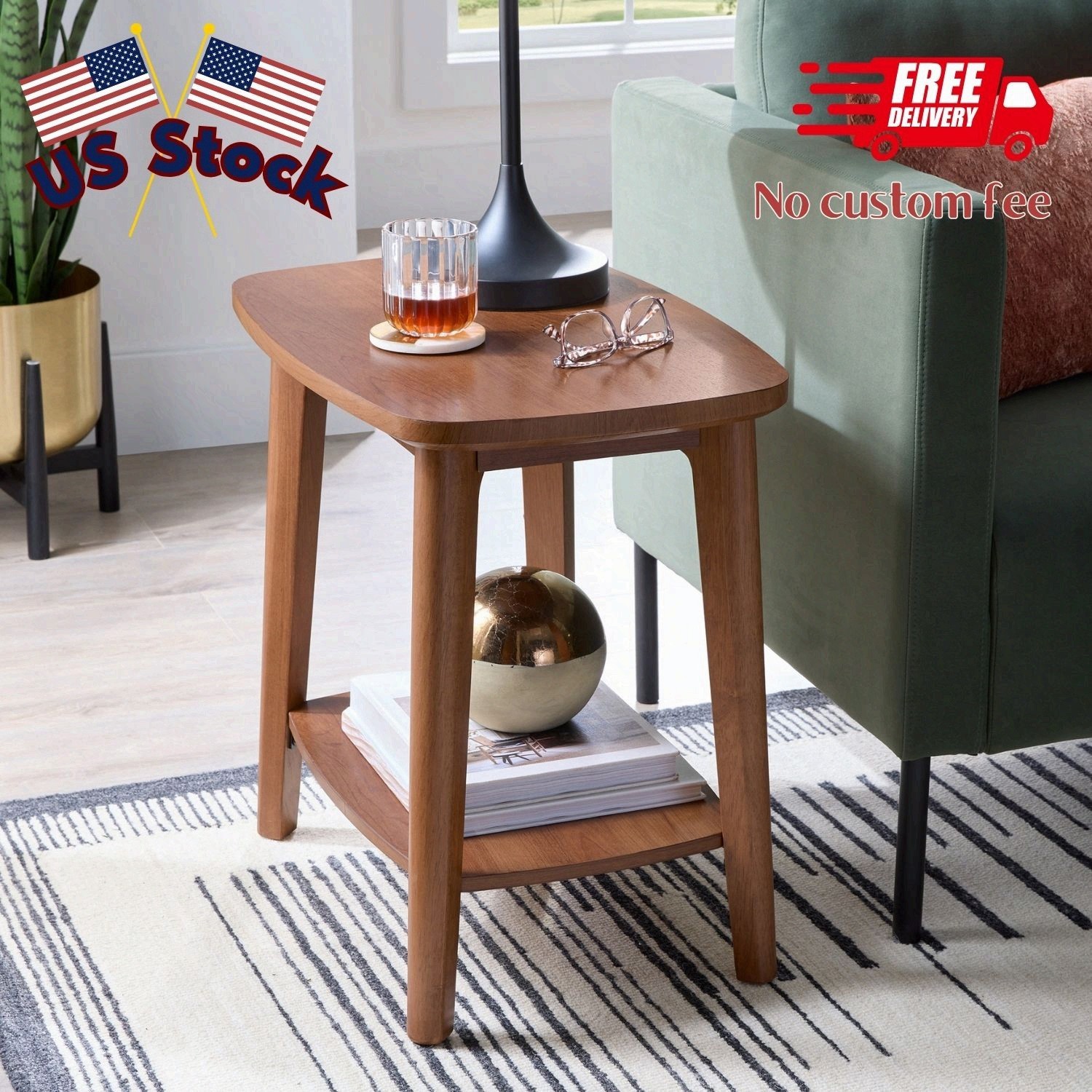 End Table Acorn Finish Accent Side Table Living Room gallery