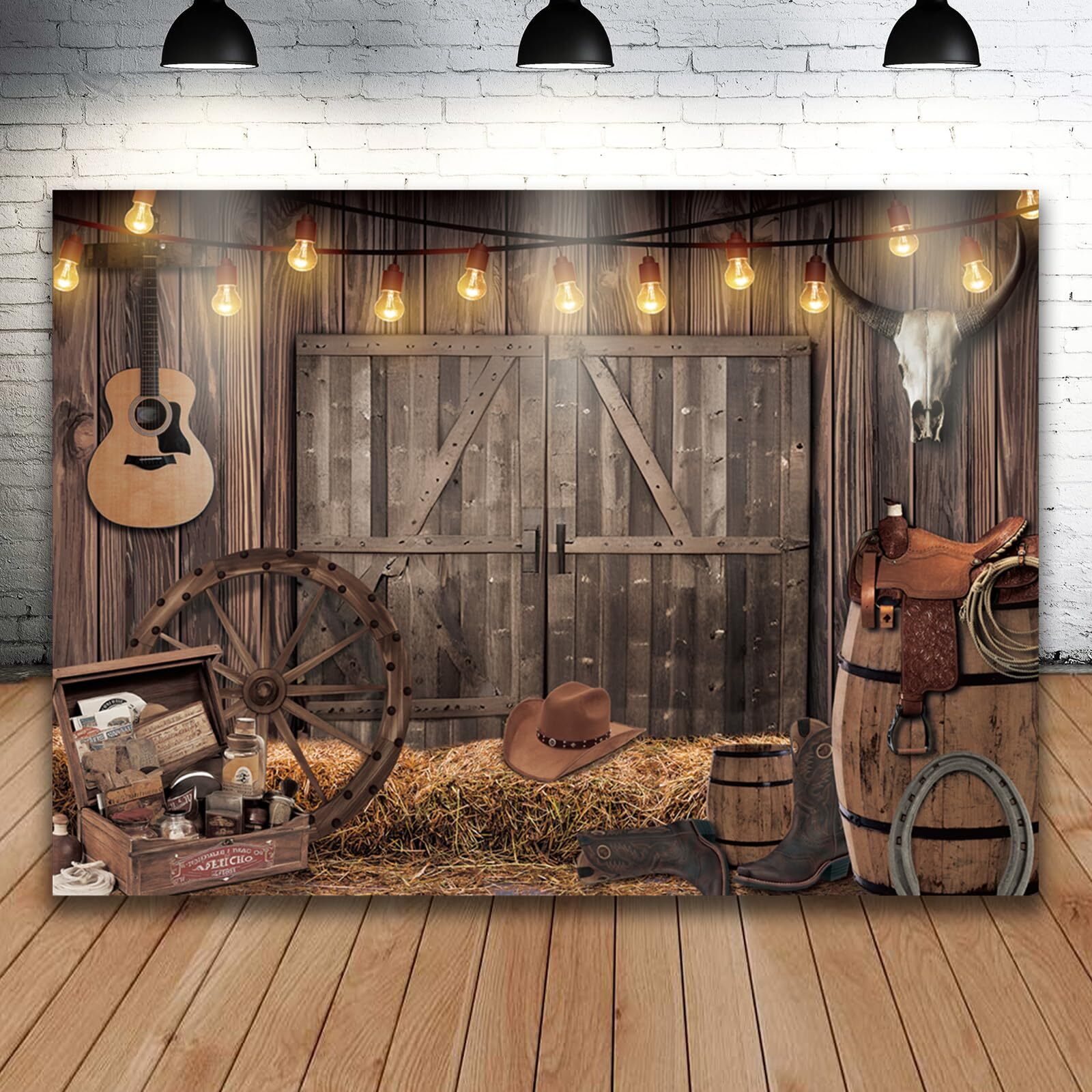 7x5FT Western Cowboy Backdrop Party Decorations Wild West Rodeo Decor Rustic ... gallery