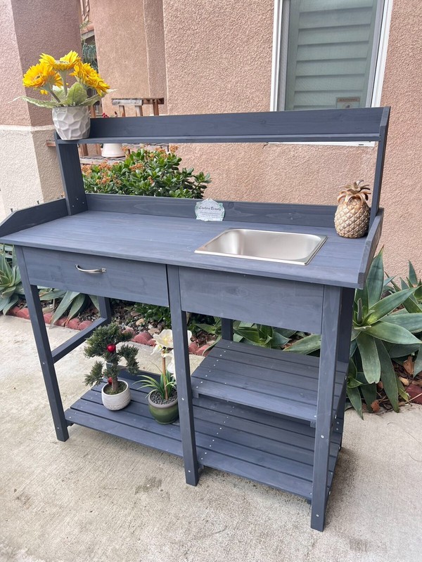 potting bench, potting table, potting benches outdoor work station table gallery