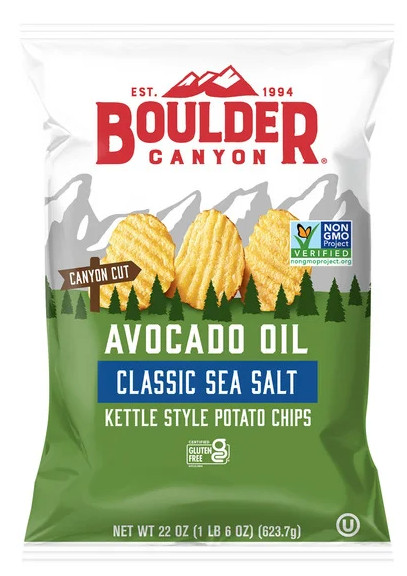 2 Packs Boulder Canyon Avocado Oil Classic Sea Salt Kettle Cooked Chip 22oz Each gallery