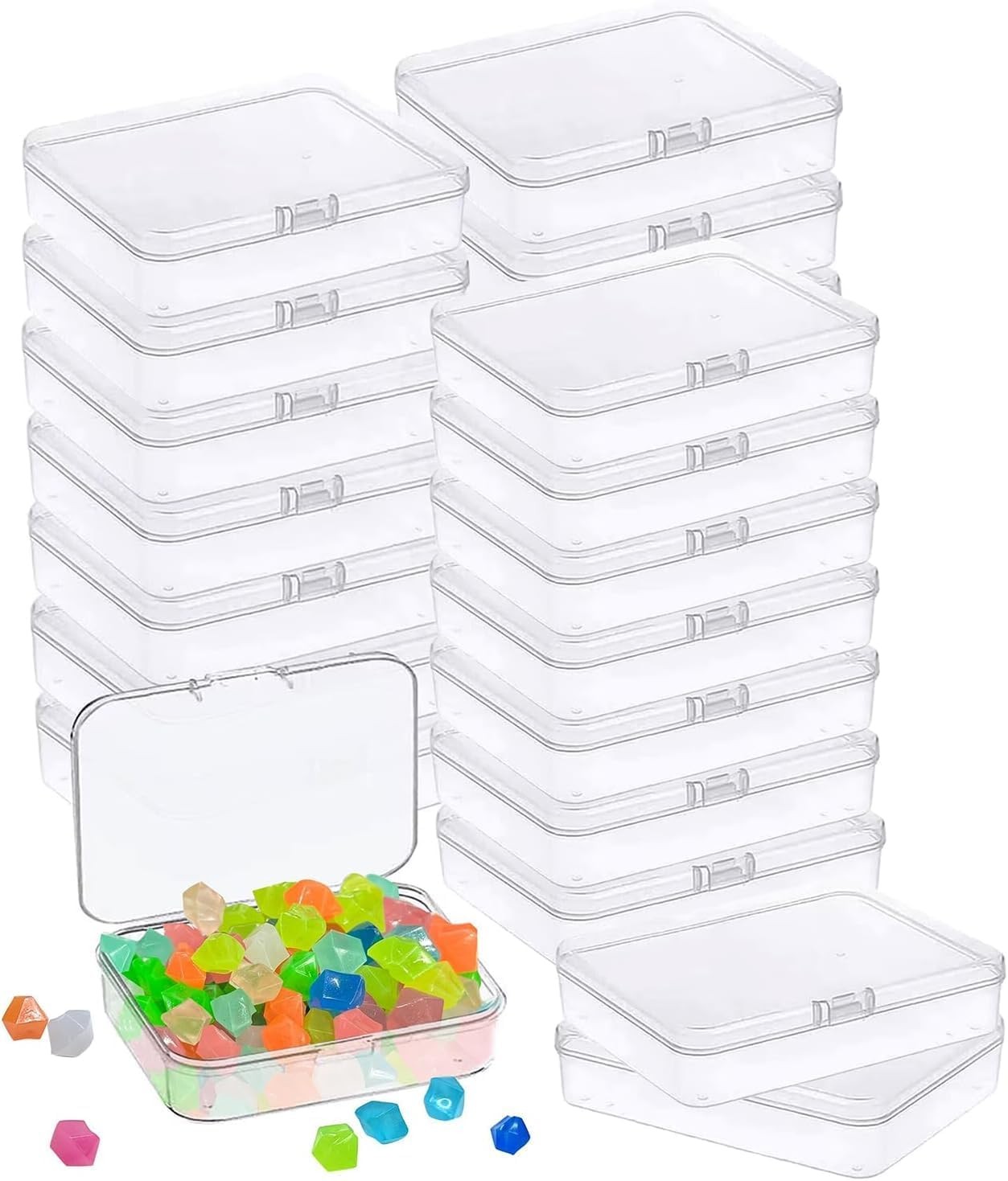 6 Pcs Mini Plastic Storage Containers Box with Lid, 3.5x2.4 Multicolor 1 gallery
