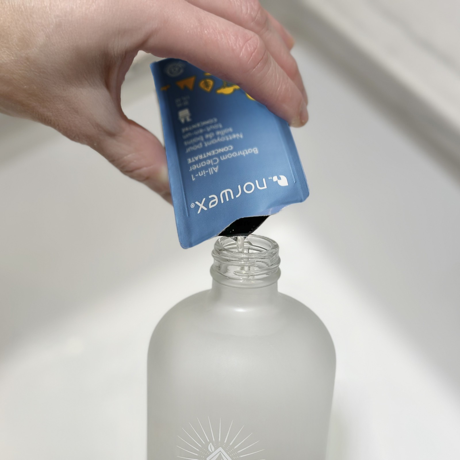 Norwex All-in-1 Bathroom Cleaner Concentrate 1 packet & 1 Forever Bottle gallery