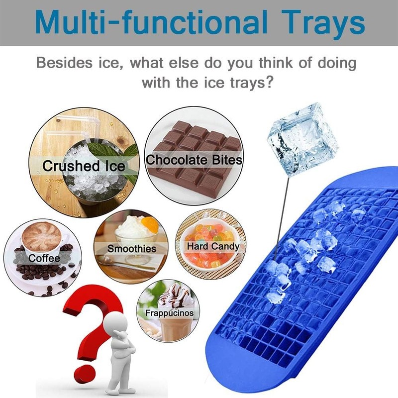 This small silicone ice cube tray set (3-piece pack) makes 160 ice cubes. gallery