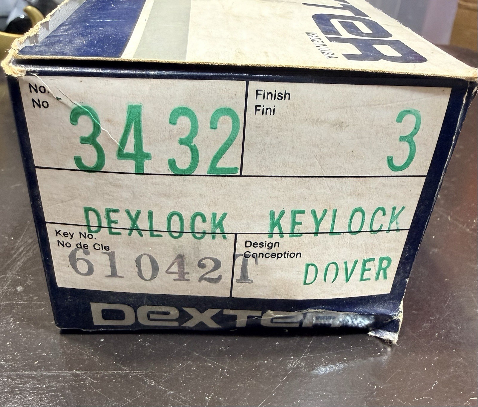 Vintage Dexter Dexlock Keylock 3432 Dover Key #61042T Bright Brass gallery