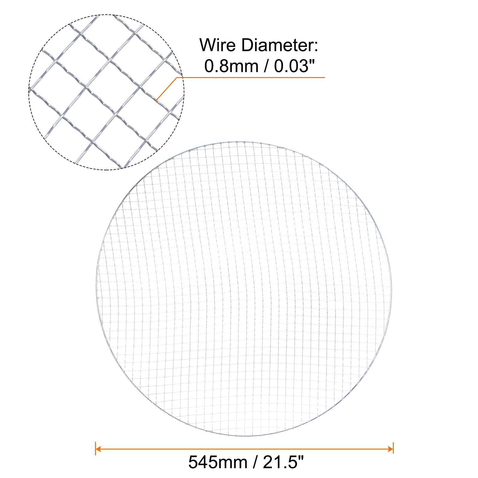 Round BBQ Grill Net 21.5" Dia Galvanized Iron Barbecue Mesh Mat gallery