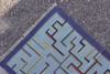Rugmoda Cotton Blue Geometric Maze Rug 3x5 ft Modern Flatweave Dhurrie Area Rug gallery