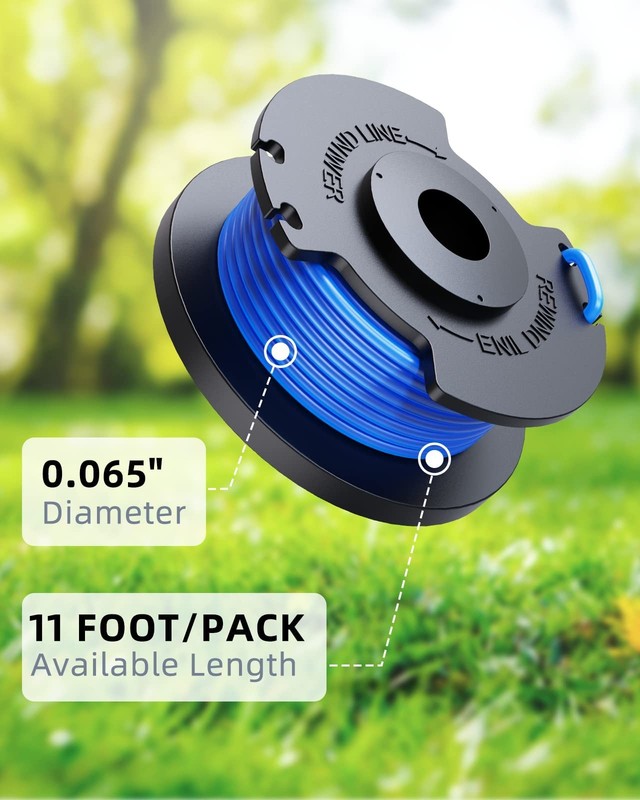Weed Wacker String Replacement Compatible with Ryobi 6 Spools & 1 Cap, Blue gallery