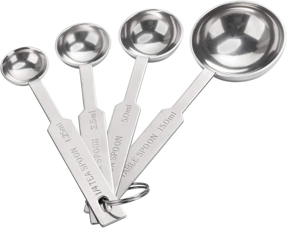 4pcs Measuring Spoons Set Includes 1/4 Tsp 1/2 Tsp 1 Tsp 1 Tbsp Food Grade Spoon