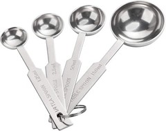 4pcs Measuring Spoons Set Includes 1/4 Tsp 1/2 Tsp 1 Tsp 1 Tbsp Food Grade Spoon