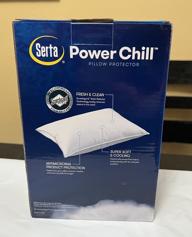 Serta Power Chill Pillow Protector King Size 2-Pack. NEW IN BOX. gallery