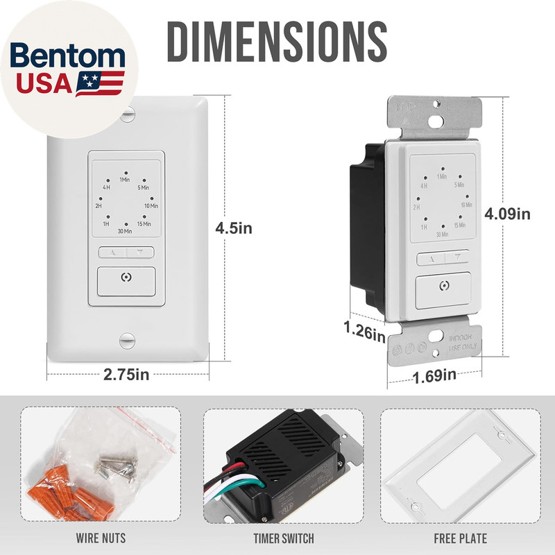 4Hrs Countdown Timer Switch, 1-5-10-20-30-60 Min, 2-4 Hour, Wall Timer Switch wi gallery