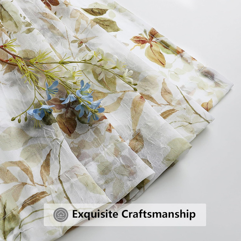 Crushed Kitchen Window Curtains 45 Inches Length 2 42W X 45L Multi Color gallery