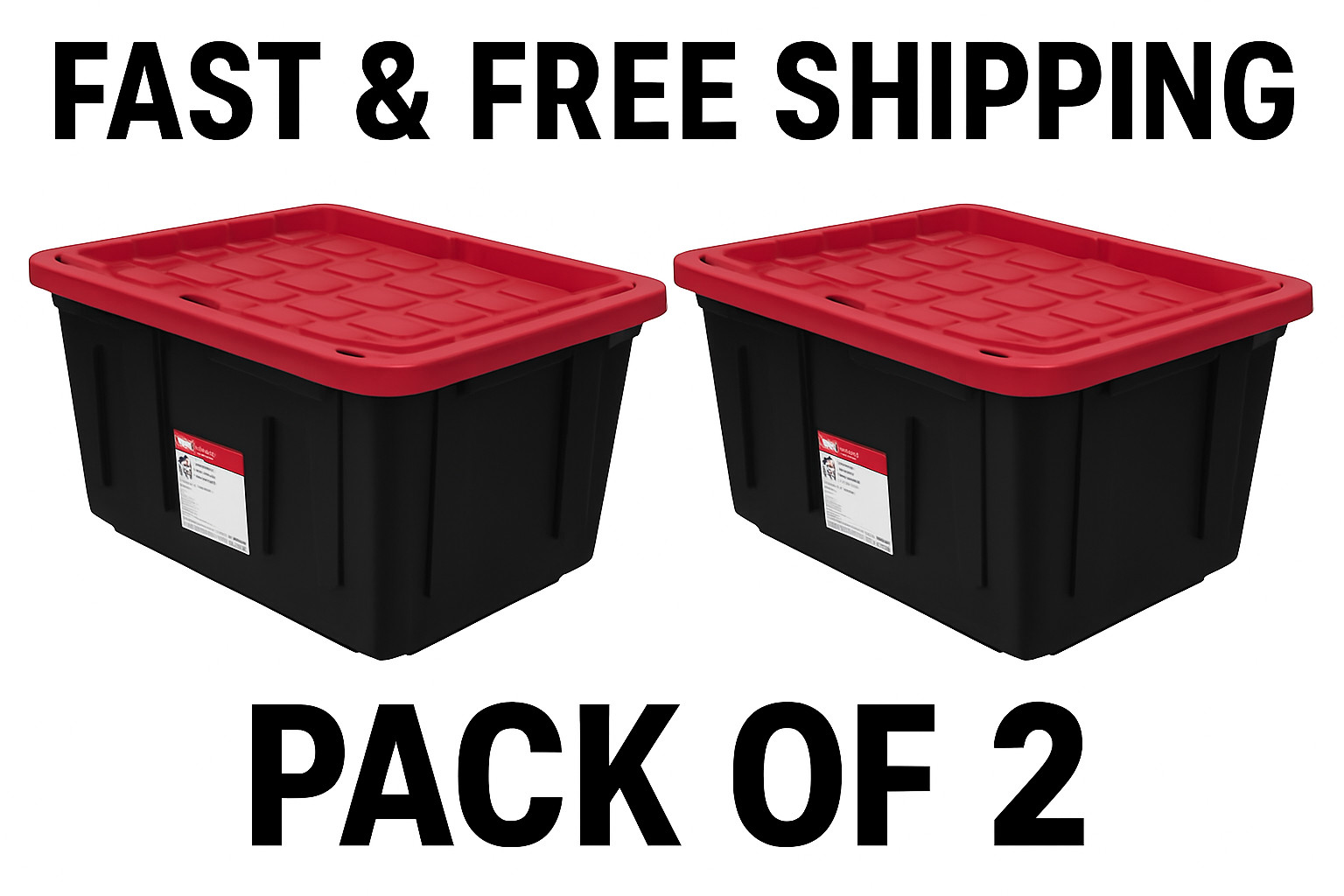 Hyper Tough 27 Gallon Snap Lid Plastic Storage Bin Container pack of 2 gallery
