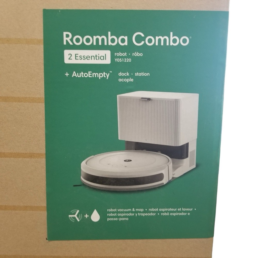 iRobot Roomba Combo 2 Robot Vacuum/Mop, 60 days of Self-Emptying White OPEN BOX