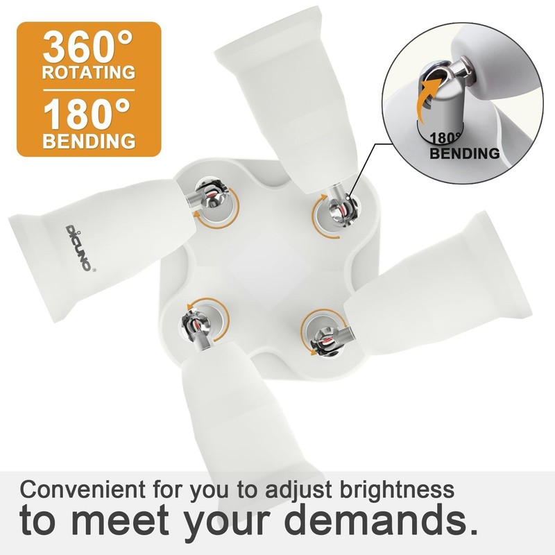 4 in 1 E26 Light Socket Splitter: Adjustable 360° and 180° for Perfect Lighting gallery
