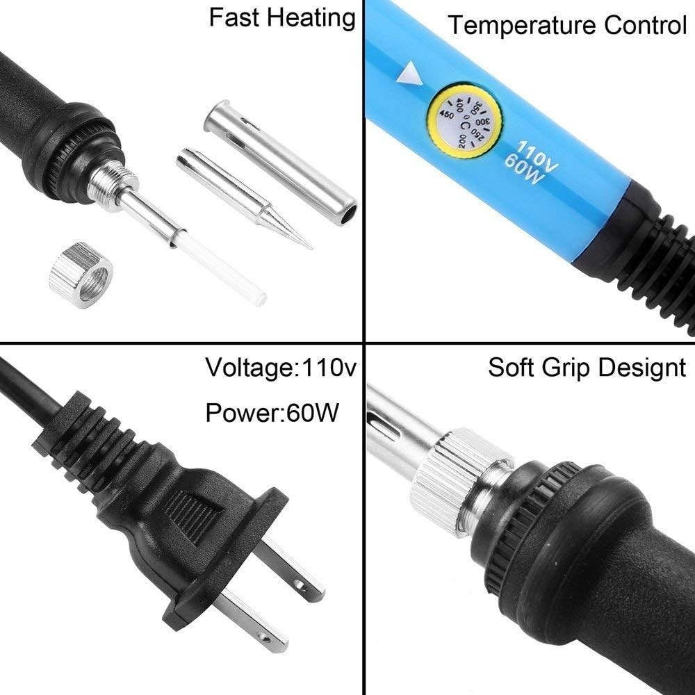60W Digital Electric Soldering Iron Kit Tempe Adjustable Welding Tool Solder Gun gallery