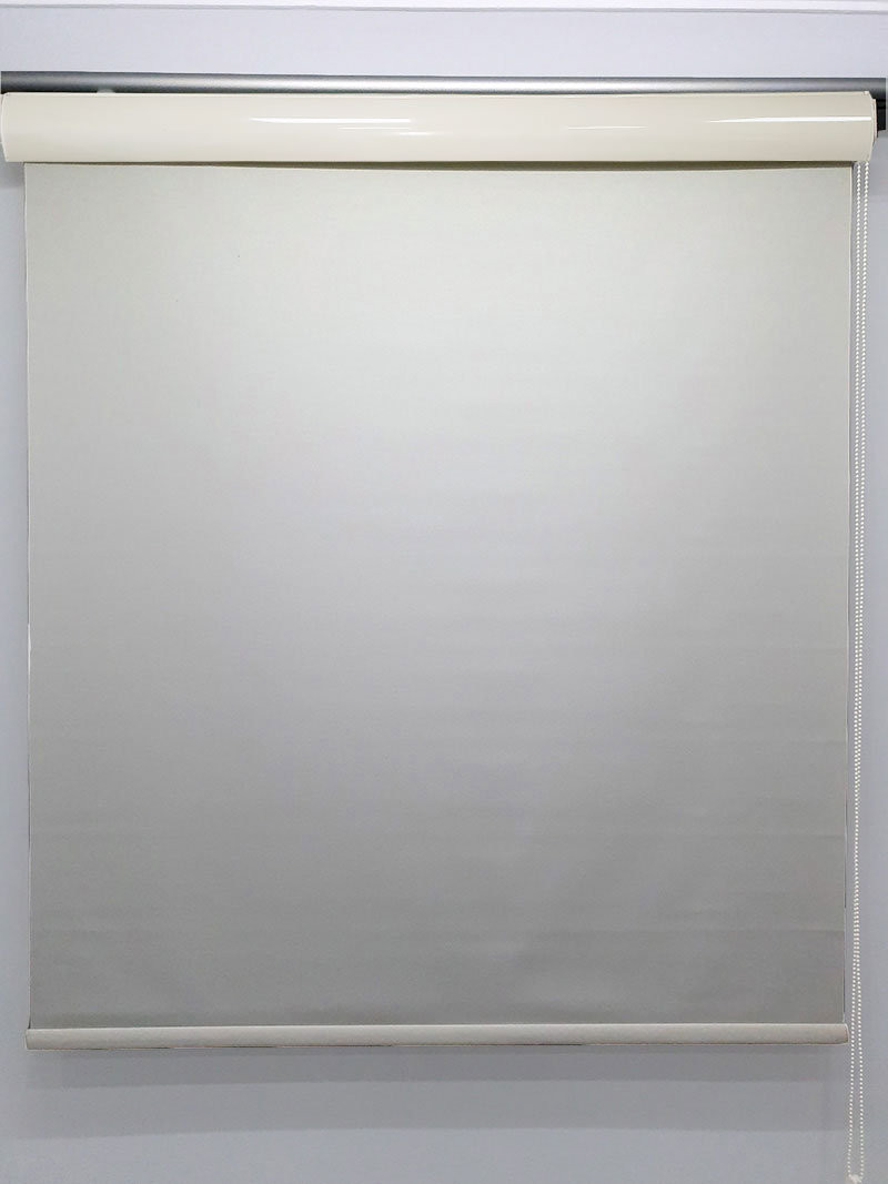 Beige Color Flat Matte Fabric Roller Blind Curtain For All Rooms, Light gallery