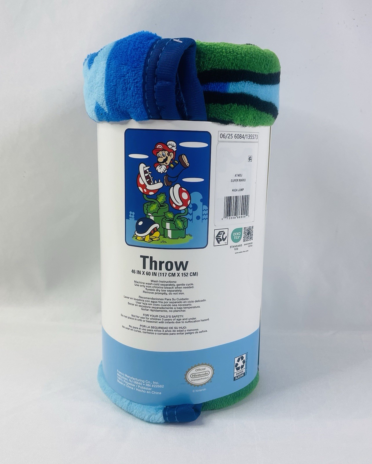 NEW Super Mario High Jump Throw Blanket 46 In x 60 In (117 cm x 152 cm) gallery