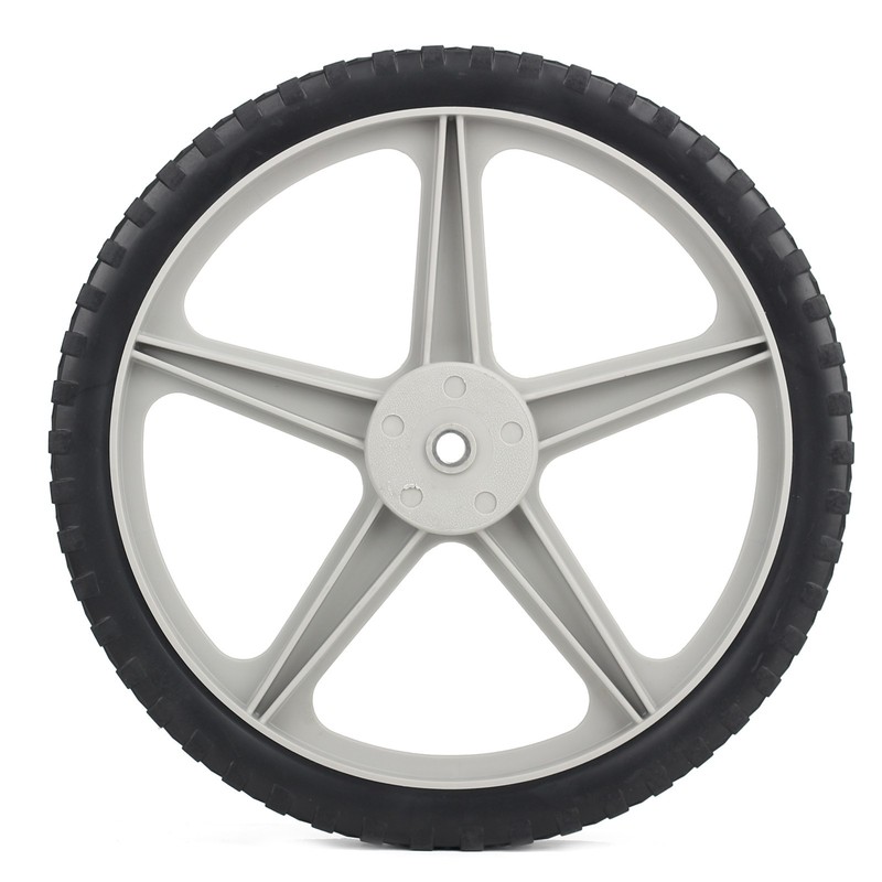 GICOOL 2-Pack 14 x 1.75" Spoked Plastic Lawn Mower Wheel & Tire, 1/2" Axle Bore gallery