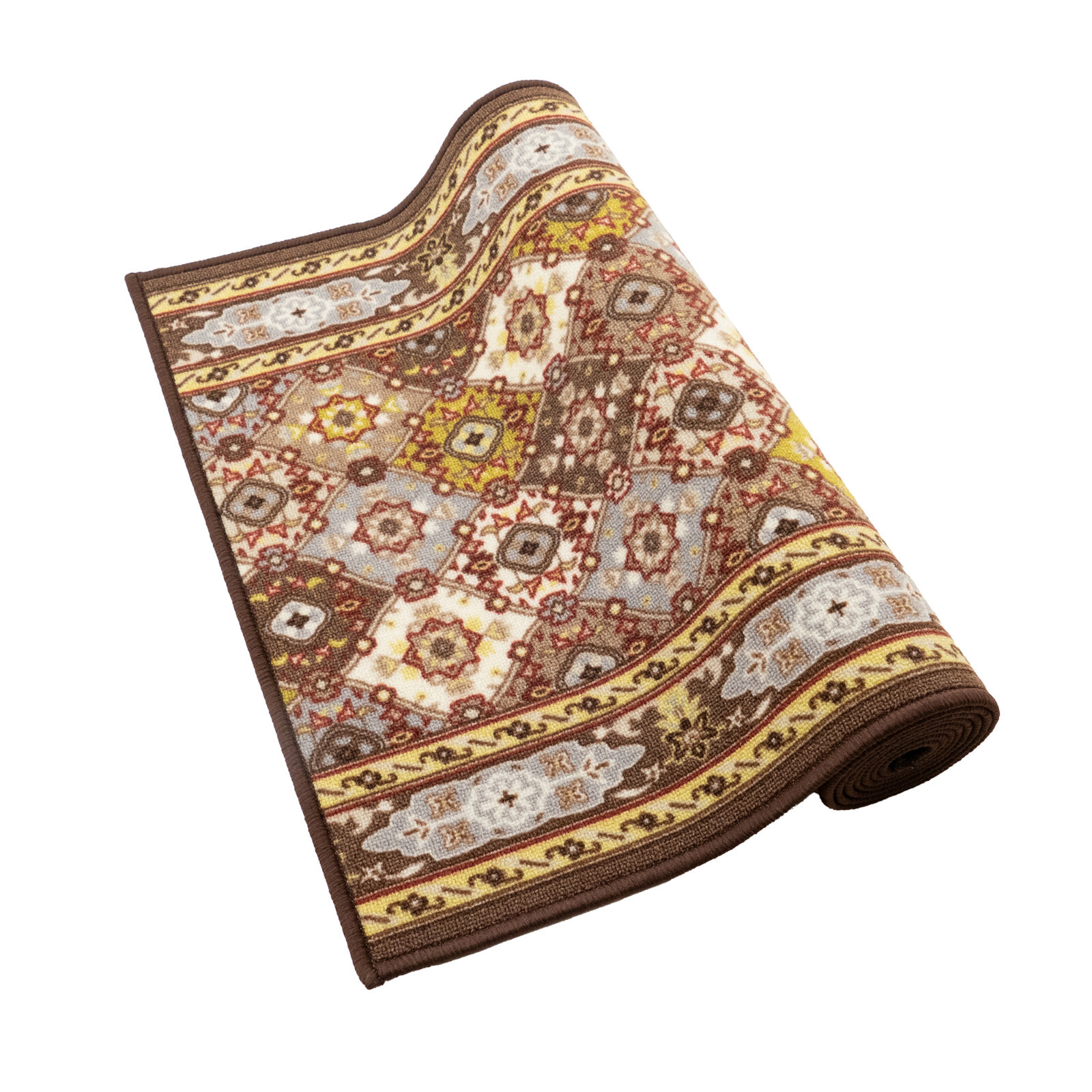 Custom Size Bakhtiari Taupe Indoor Slip Resistant Runner Rug 26"/30"36" Wide gallery