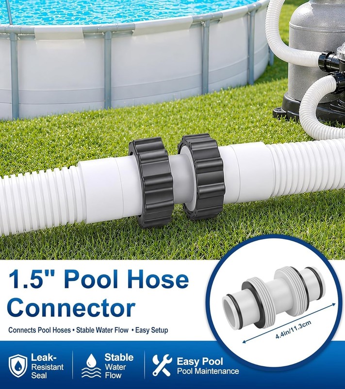 Quick-Install 1.5" Pool Hose Adapter - Durable No-Tool Connector for Filtration gallery