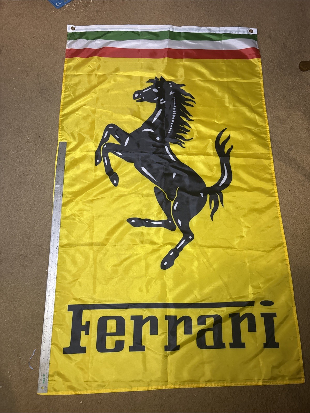3x5ft Ferrari Flag Banner Vertical Yellow, Black Lettering. Man Cave, Garage, gallery