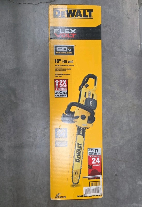 New DeWALT FlexVolt 60V MAX 18 in Chainsaw Tool Only DCCS672B Cordless 18" gallery