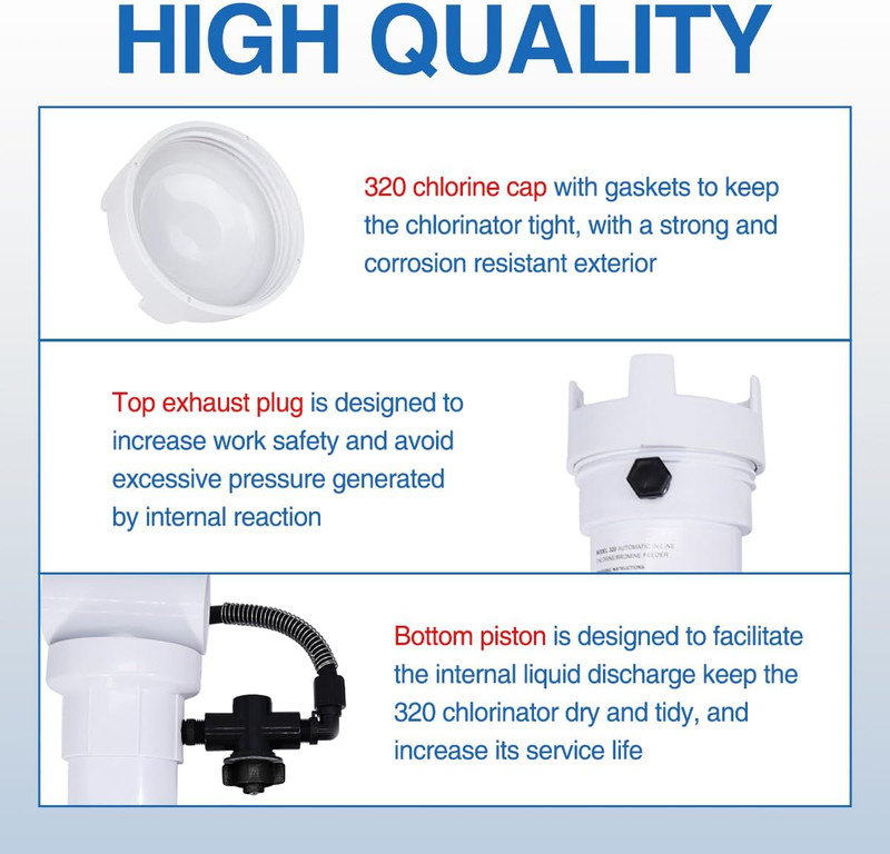 Upgraded 320 Pool Automatic Chlorine/Bromine Inline Feeder Compatible with Rainb gallery