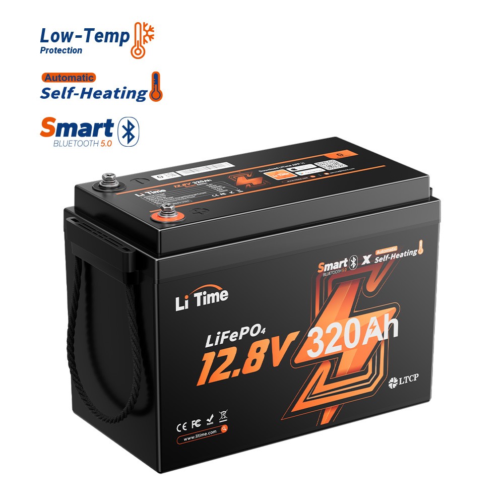 Refurbished LiTime 12V 320Ah mini Self Heating Bluetooth Lithium Battery For RV gallery