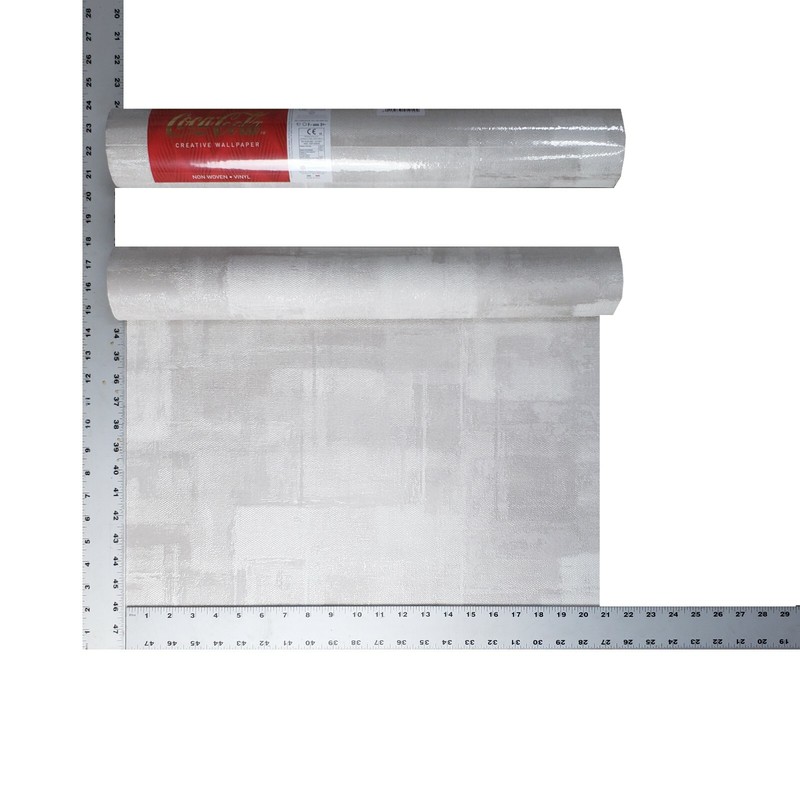 Grayish tan off white metallic Rusted faux concrete plaster textured wallpaper gallery