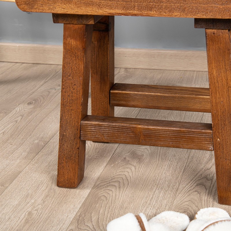 Rustic Old Pine Wooden Stool Bench Side Table Farmhouse Bedside Table 18.5" H gallery