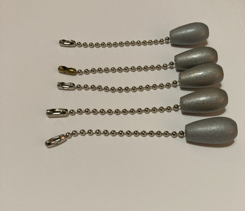 9 pc Ceiling Fan Light Pull Chain Gray wooden 4” long gallery