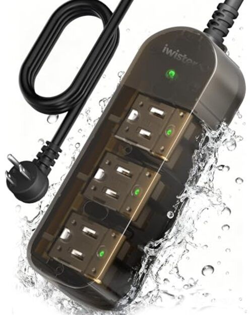 Outdoor Power Strip, 3 AC Outlets, 5 FT, 1625W/13A High-Power Single-Device 5FT gallery