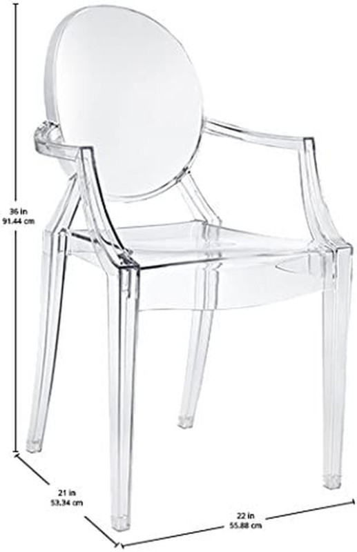 Modway Casper Modern Acrylic Stacking Kitchen and Dining Room Arm Chair Clear gallery