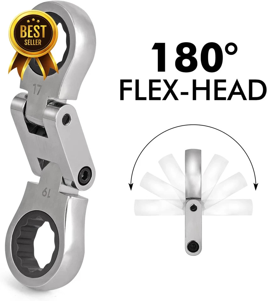 Stubby Ratcheting Wrench Set 72 Tooth Flex Head Double Box End Ratchet Wrenches gallery