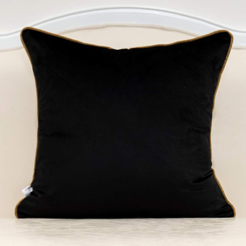 Gold Leather Striped Black Throw Pillow Cover 18x18 Inch, Geometric Luxury Decor gallery
