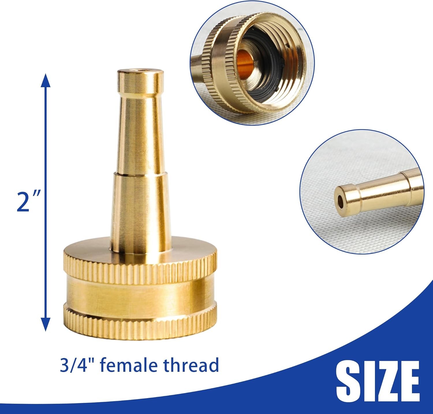 Hourleey 2Pack 2" Jet Sweeper Brass Nozzle for Garden Hose, Heavy Duty Water gallery