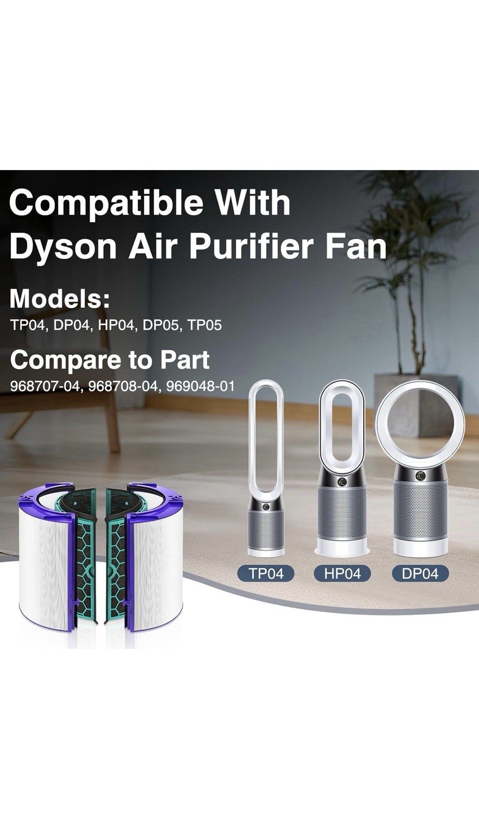 Air Purifier Replacement Filter For DYSON TP04, DP04, HP04, DP05 and TP05. gallery