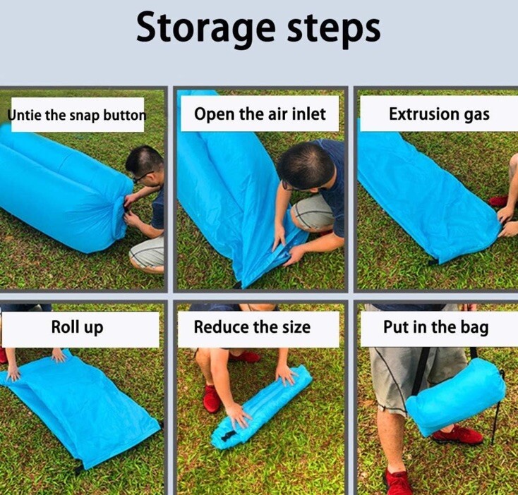Inflatable Lounger with Carry Bag & Stake Lightweight & Waterproof (Pink) gallery