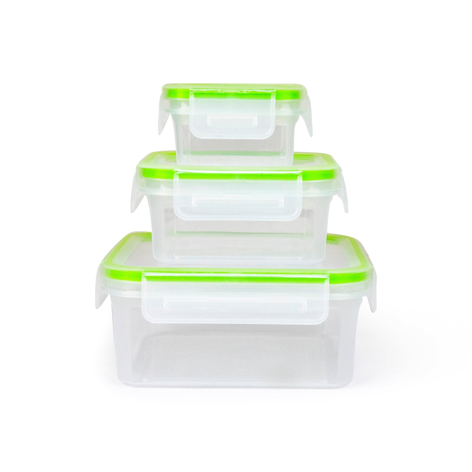 6-Piece Square Food Storage Container Set Click-and-Lock Lids BPA-Free Microwave gallery