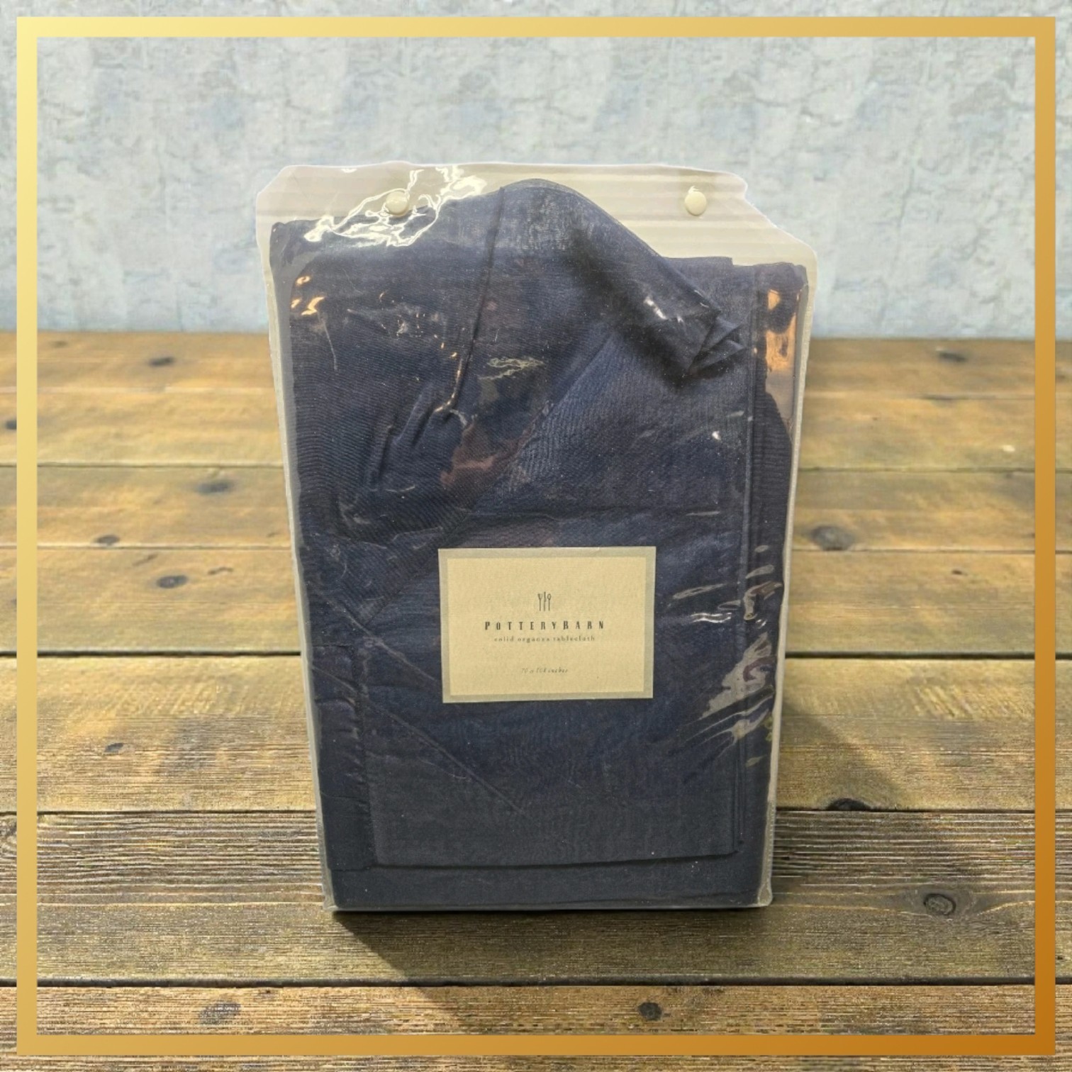 Pottery Barn Solid Organza Tablecloth - silk blend 70x108 Blue Shear gallery