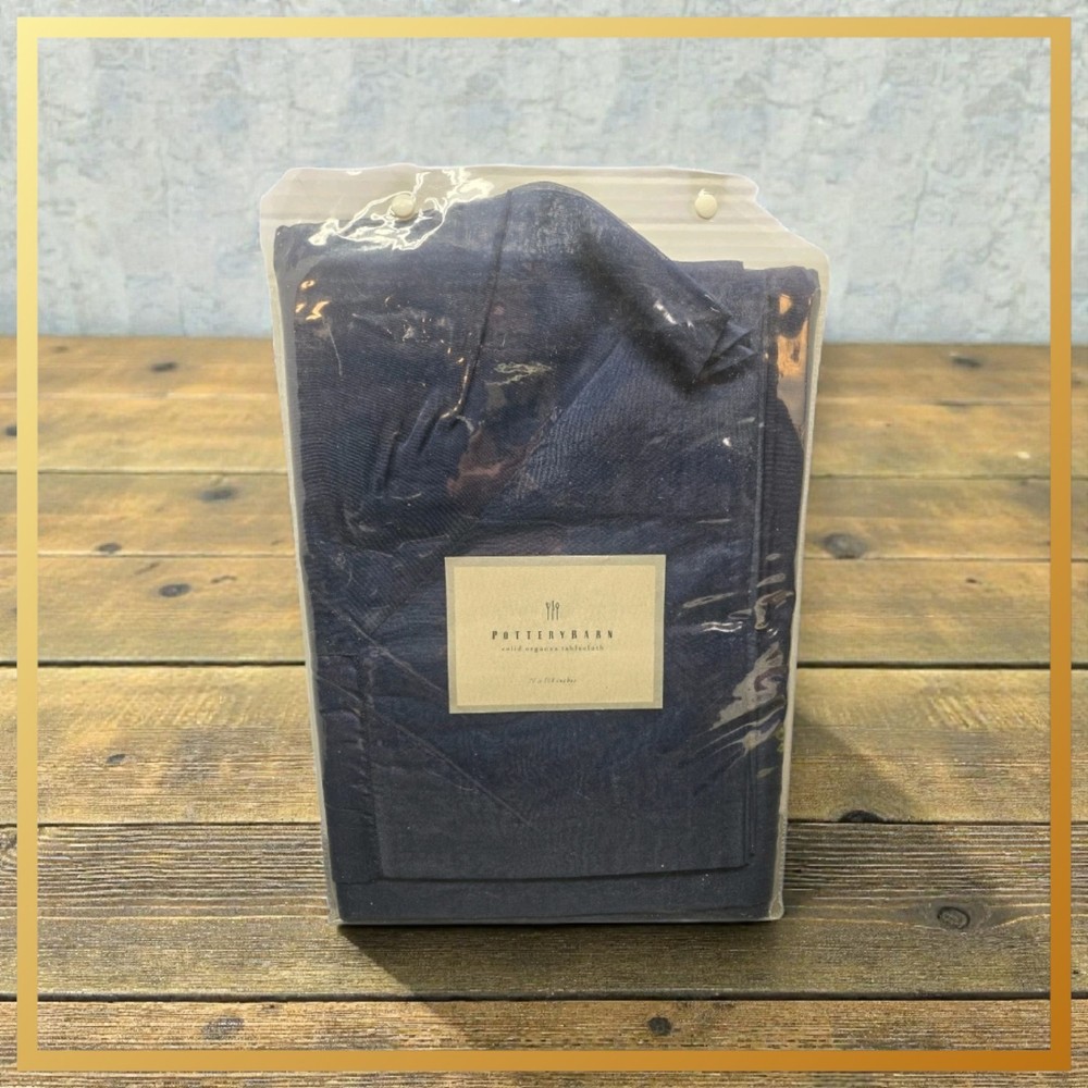 Pottery Barn Solid Organza Tablecloth - silk blend 70x108 Blue Shear