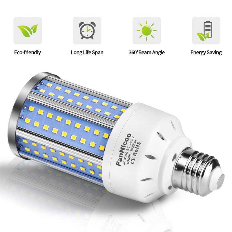 2pack 200w Equivalent Led Corn Light Bulb 3000 Lumen 6500k Cool White Daylight 3 gallery