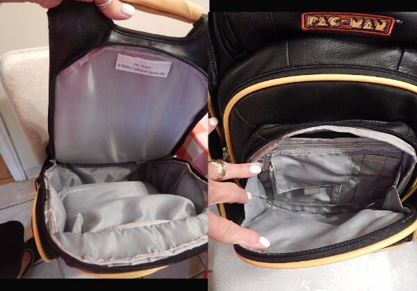 Backpack PAC MAN Leather  Multi Pocket Black w/Yellow MINT 4
